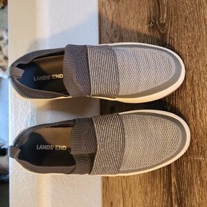 Lands' End Silver Gray Sneaker Slip-on Loafer size 7 R-803